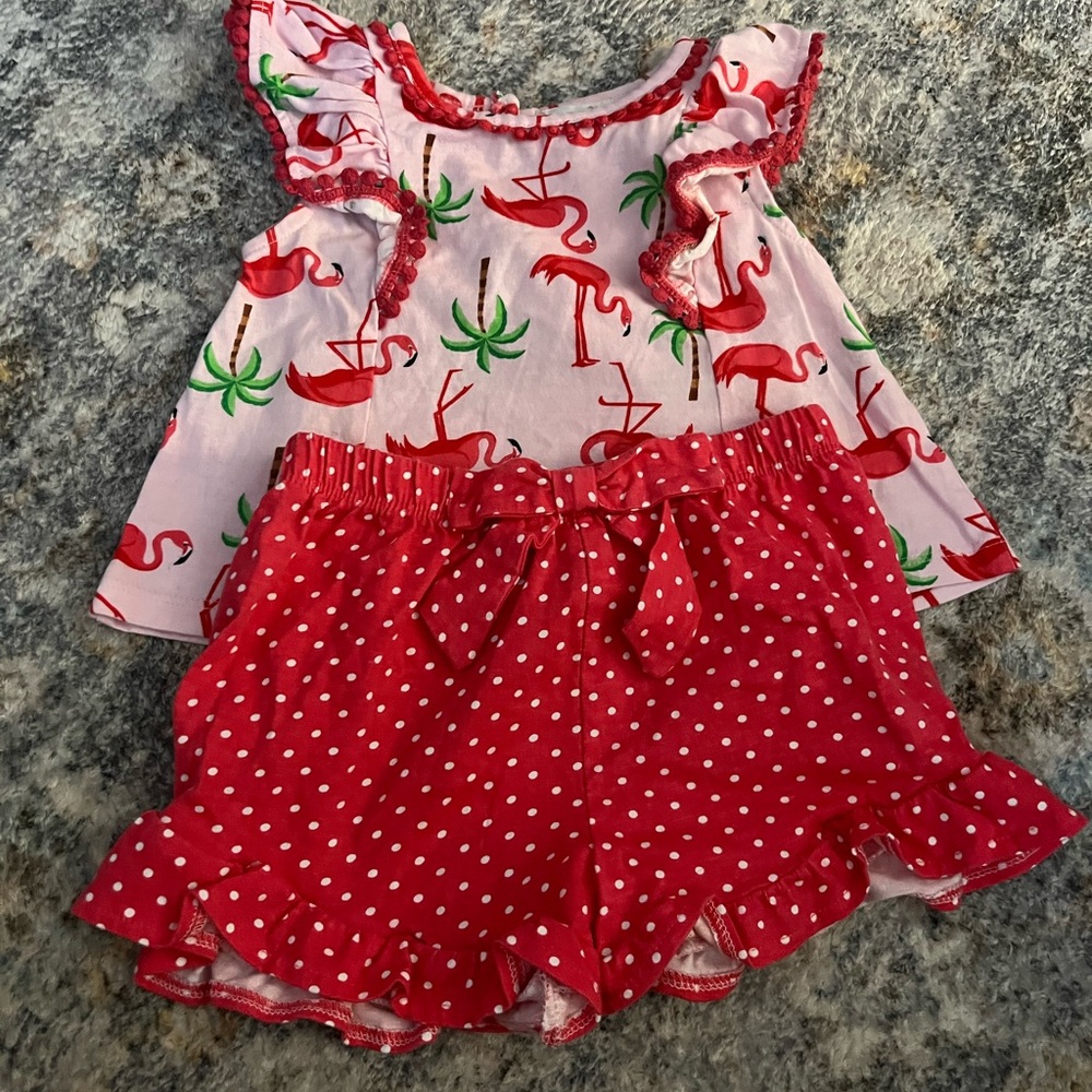 Rare Editions Flamingo and Polka Dot Kids Set